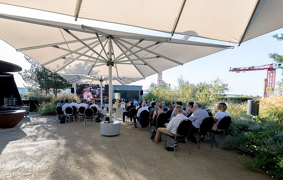 Veranstaltung auf der Dachterrasse, uptownBasel